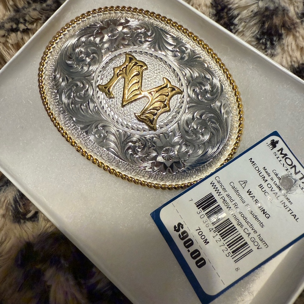 Montana Silversmiths Silver and Gold Initial Buckle
